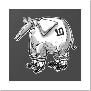 football player elephant Posters and Art